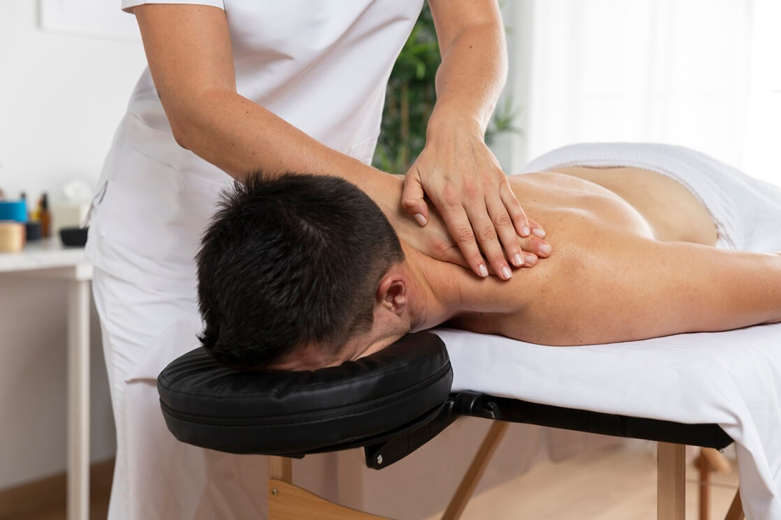 Man having massage for relaxation