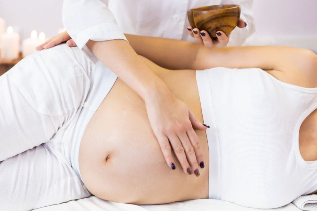 Prenatal massage therapy providing comfort and support during pregnancy