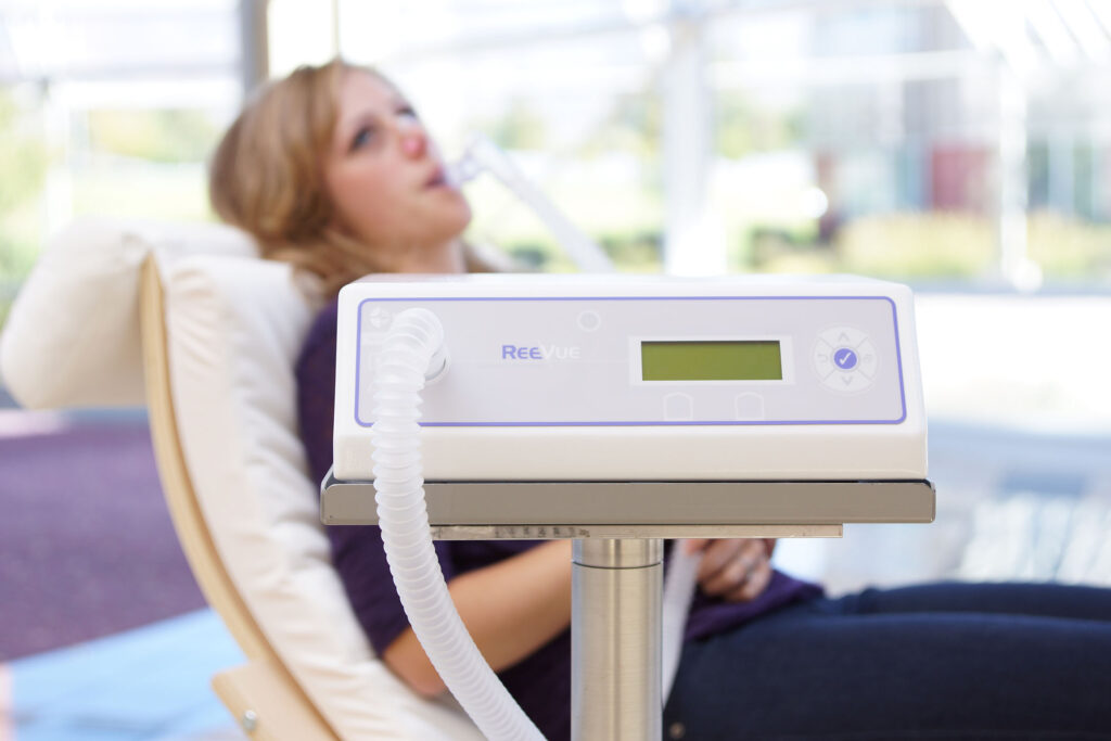 Metabolic testing equipment used to measure resting metabolic rate and energy use at Ideal Wellness